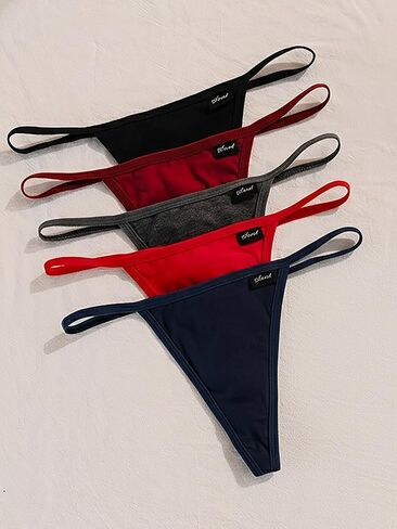 5 Pack Sexy Panties for Women Minimalist Design Comfy Thin Strap Trendy Underwear Thongs for Women in Saudi Arabia