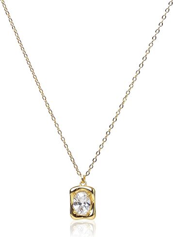 atzeste Dainty Gold Necklace for Women, Shiny 14K Gold Plated Pendant Necklaces, Cubic Zirconia Trendy Chain Choker Necklaces Birthday Gifts Necklace for Women in Saudi Arabia