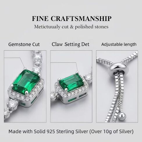 Zyntrazy 5-Stone Lab-Created Emerald Necklace – 18K Gold Plated 925 Sterling Silver, Premium Gift Packaging Included| Elegant Statement Jewelry Gift for Women in Saudi Arabia