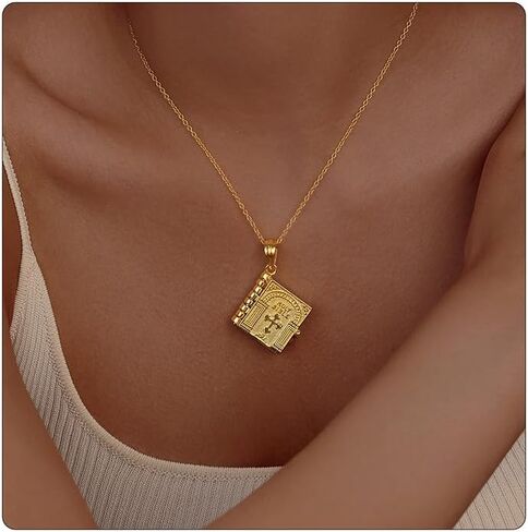 Evabelle Gold Necklace for Women Fish Cross Necklace Hypoallergenic Waterproof 14K Gold Plated Nickel Free Non Tarnish Chain Koi Fish Ocean Beach Cross Pandent Necklace Dainty Jewelry in Saudi Arabia