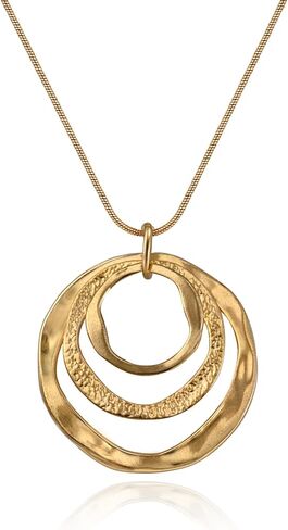 Elaximn Hypoallergenic Silver Boho Circle Pendant Necklace Geometric Boho Style Jewelry for Women-Chunky & Long-Gift for Bohemian Fashionistas in Saudi Arabia