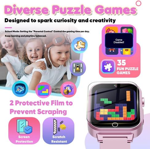 Watch Watch for Kids للأعمار من 5 إلى 7 سنوات ، Watch Camera Kids Watch for Girls Age 6-8 ، هدايا عيد الميلاد لعيد الميلاد لمدة 7 8 سنوات من العمر ، تعلم ألعاب فيديو البطاقة لمدة 8 إلى 10 سنوات in Kuwait