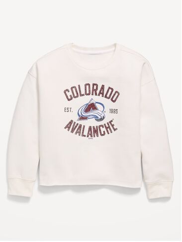 Old Navy NHL Graphic Sweatshirt for Girls - AVALANCHE CREAM in Saudi Arabia
