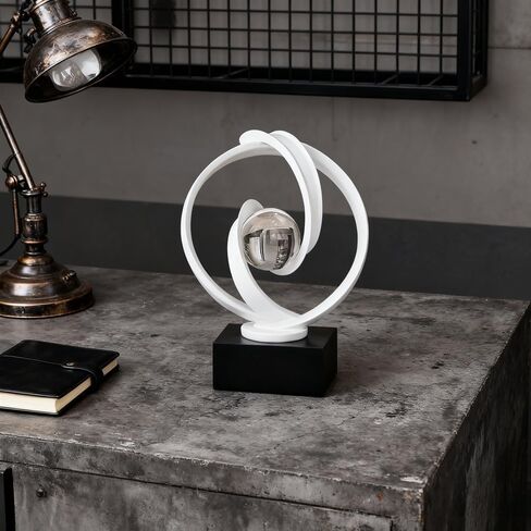 AWNR Gold Abstract Sculpture House Decor Aesthetic - Home Décor Accents for Nightstand, Shelves, Dining Room, Entryway Table, Office, Desk Accessories (White) in Saudi Arabia