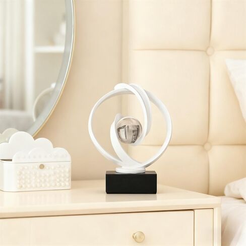 AWNR Gold Abstract Sculpture House Decor Aesthetic - Home Décor Accents for Nightstand, Shelves, Dining Room, Entryway Table, Office, Desk Accessories (White) in Saudi Arabia