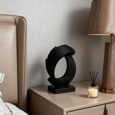 AWNR Gold Abstract Sculpture House Decor Aesthetic - Home Décor Accents for Nightstand, Shelves, Dining Room, Entryway Table, Office, Desk Accessories (White) in Saudi Arabia