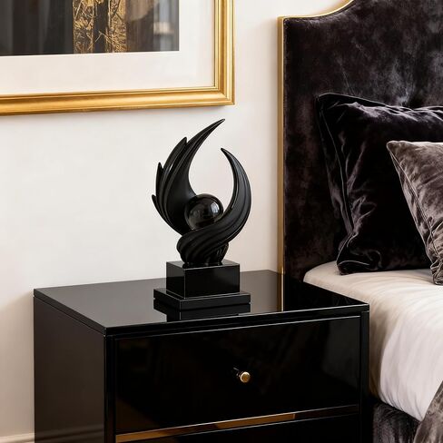 AWNR Gold Abstract Sculpture House Decor Aesthetic - Home Décor Accents for Nightstand, Shelves, Dining Room, Entryway Table, Office, Desk Accessories (White) in Saudi Arabia