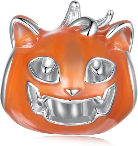 Kerraom Halloween Charm 925 Sterling Silver Beads Horror Charms Series: BOO! Bead, Magical Kitten/Witch/Skeleton Heart/Ghost Beads, Night Light Pumpkin Halloween Bracelet Charms in Saudi Arabia