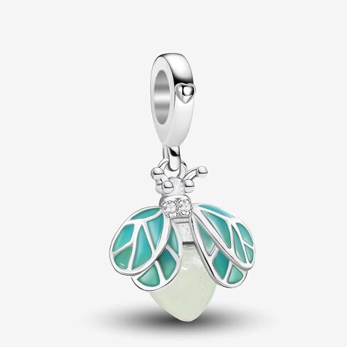 1Pc Fashionable Sterling Silver Lighting series Beads Charms Fit DIY Jewelry Matching And Daily Outfit Decoration Gift For Women (Green Firefly) in Saudi Arabia