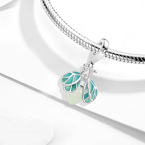 1Pc Fashionable Sterling Silver Lighting series Beads Charms Fit DIY Jewelry Matching And Daily Outfit Decoration Gift For Women (Green Firefly) in Saudi Arabia