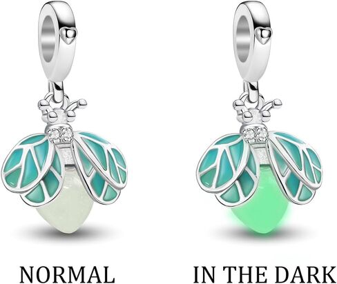 1Pc Fashionable Sterling Silver Lighting series Beads Charms Fit DIY Jewelry Matching And Daily Outfit Decoration Gift For Women (Green Firefly) in Saudi Arabia