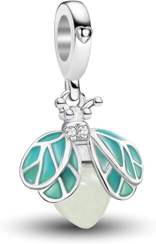 1Pc Fashionable Sterling Silver Lighting series Beads Charms Fit DIY Jewelry Matching And Daily Outfit Decoration Gift For Women (Green Firefly) in Saudi Arabia