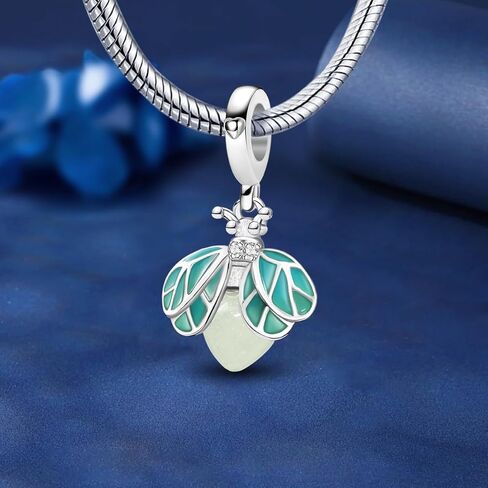 1Pc Fashionable Sterling Silver Lighting series Beads Charms Fit DIY Jewelry Matching And Daily Outfit Decoration Gift For Women (Green Firefly) in Saudi Arabia