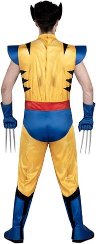 MARVEL Wolverine Adult Costume - Padded Jumpsuit, Detachable Claws, Plastic Mask, Halloween Outfit - Officially Licensed in Saudi Arabia