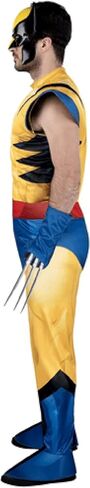 MARVEL Wolverine Adult Costume - Padded Jumpsuit, Detachable Claws, Plastic Mask, Halloween Outfit - Officially Licensed in Saudi Arabia