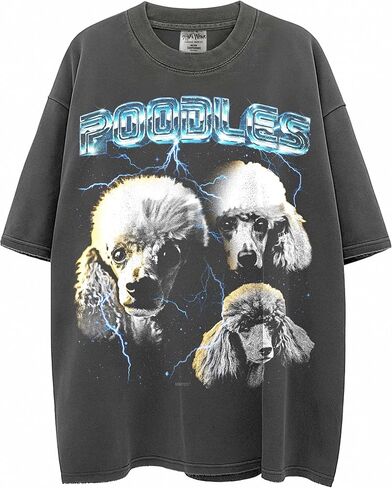 Heavy Metal Dogs – Heavyweight, Washed & Oversized Shaka-Wear Drop Shoulder Tshirt for Men & Women in Saudi Arabia