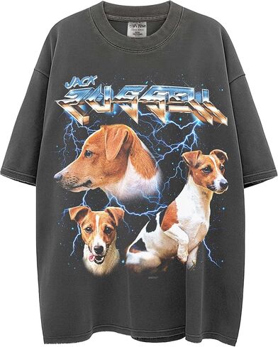 Heavy Metal Dogs – Heavyweight, Washed & Oversized Shaka-Wear Drop Shoulder Tshirt for Men & Women in Saudi Arabia