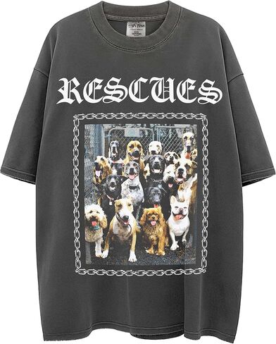 Heavy Metal Dogs – Heavyweight, Washed & Oversized Shaka-Wear Drop Shoulder Tshirt for Men & Women in Saudi Arabia