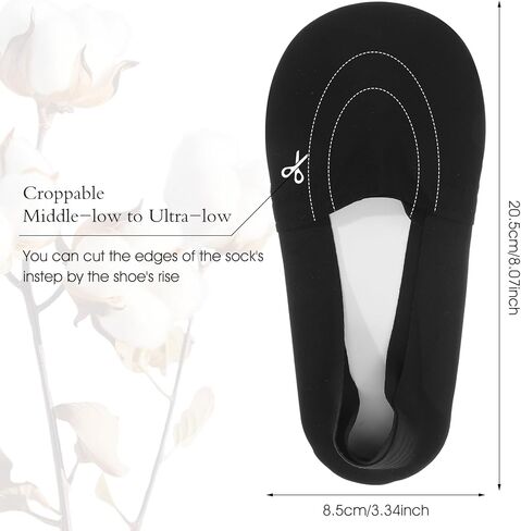 6 أزواج من الجوارب بدون عرض للنساء من Wanmu، جوارب غير مرئية من النايلون غير قابلة للانزلاق، جورب رقيق حريري ببطانة منخفضة للأحذية المسطحة والأحذية بدون كعب (أبيض، أسود، جلد) in Kuwait