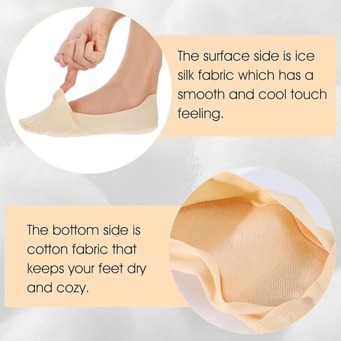 6 أزواج من الجوارب بدون عرض للنساء من Wanmu، جوارب غير مرئية من النايلون غير قابلة للانزلاق، جورب رقيق حريري ببطانة منخفضة للأحذية المسطحة والأحذية بدون كعب (أبيض، أسود، جلد) in Kuwait