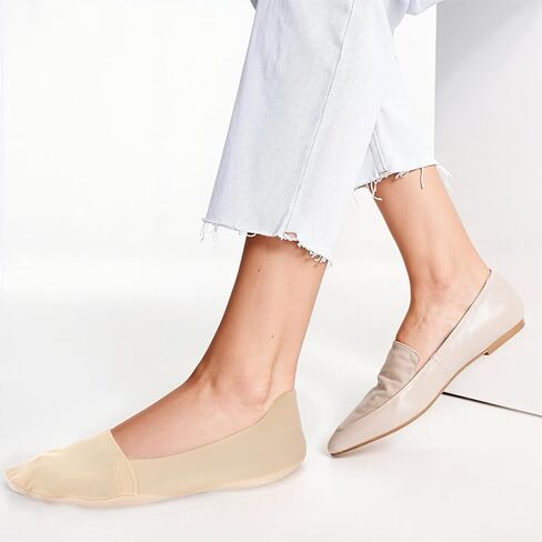 6 أزواج من الجوارب بدون عرض للنساء من Wanmu، جوارب غير مرئية من النايلون غير قابلة للانزلاق، جورب رقيق حريري ببطانة منخفضة للأحذية المسطحة والأحذية بدون كعب (أبيض، أسود، جلد) in Kuwait