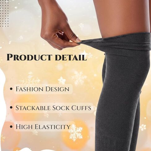 Tivi Tovo 2 Pairs Over Knee High Boot Socks Cotton Extra Long Slouch Over Knee High Socks Long Boot Stocking for Women in Saudi Arabia