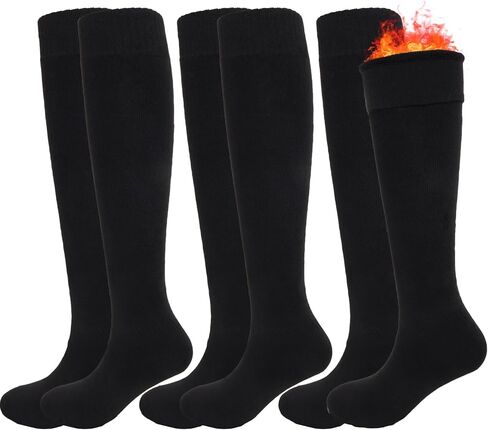 Sdfvsdg 3 Pairs Warm Knee High Socks for Women Winter Thick Soft Thermal Boot Socks for Cold Weather Hiking in Saudi Arabia