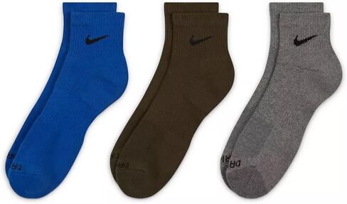 Nike Adult Everyday Plus Cushioned Training Ankle Socks 3 Pack (B(SX6890-954)/G, Large) in Saudi Arabia