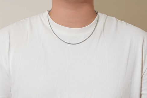 FOSIR Silver Wheat Chain Necklace for Men and Women, Stainless Steel Chains for Men, 2.5mm 3mm 4mm 5mm Mens Necklaces in Kuwait