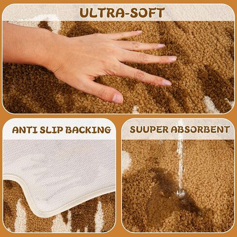 Fyzzra Bathroom Rug - Highland Cow Bathroom Mat Cow Print Rug CuteRug for Western Home Decor, 31X28 inch Bathroom Rugs Non Slip Washable for Kids Room, Kitchen in Saudi Arabia