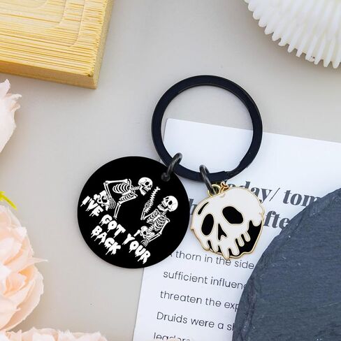 WIRNGF Skull Keychain Boo Basket Stuffers for Women Men Adults Teens Spooky Basket Stuffers Spooky Gifts Horror Skull Gifts for Women Novelty Skeleton Keychain Funny Gift for Friends in Saudi Arabia