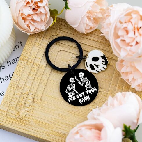 WIRNGF Skull Keychain Boo Basket Stuffers for Women Men Adults Teens Spooky Basket Stuffers Spooky Gifts Horror Skull Gifts for Women Novelty Skeleton Keychain Funny Gift for Friends in Saudi Arabia