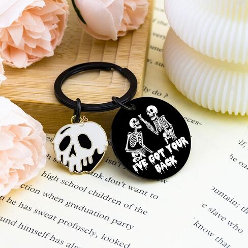 WIRNGF Skull Keychain Boo Basket Stuffers for Women Men Adults Teens Spooky Basket Stuffers Spooky Gifts Horror Skull Gifts for Women Novelty Skeleton Keychain Funny Gift for Friends in Saudi Arabia