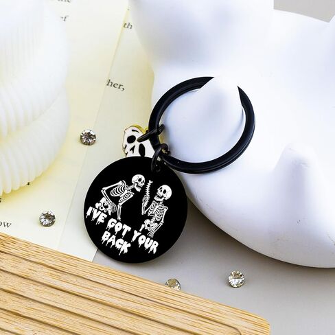 WIRNGF Skull Keychain Boo Basket Stuffers for Women Men Adults Teens Spooky Basket Stuffers Spooky Gifts Horror Skull Gifts for Women Novelty Skeleton Keychain Funny Gift for Friends in Saudi Arabia