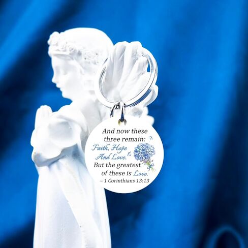 Something Blue Gift for Bride to Be Bridal Shower Gifts for Wedding Day Bridal Accessories Charm for Wedding Ceremony Maid Of Honor Gift from The Bride Faith Hope Love Christian Keychain in Saudi Arabia