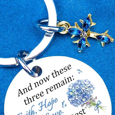 Something Blue Gift for Bride to Be Bridal Shower Gifts for Wedding Day Bridal Accessories Charm for Wedding Ceremony Maid Of Honor Gift from The Bride Faith Hope Love Christian Keychain in Saudi Arabia