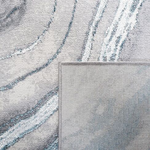 SAFAVIEH Orchard Collection 6'7" Round Grey / Gold ORC637G Modern Abstract Area Rug in Saudi Arabia
