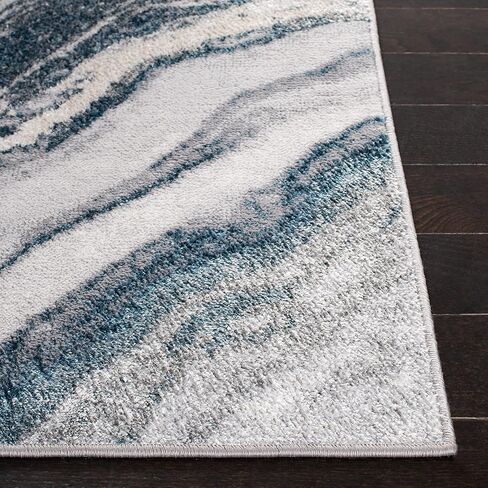 SAFAVIEH Orchard Collection 6'7" Round Grey / Gold ORC637G Modern Abstract Area Rug in Saudi Arabia