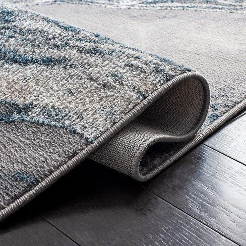 SAFAVIEH Orchard Collection 6'7" Round Grey / Gold ORC637G Modern Abstract Area Rug in Saudi Arabia