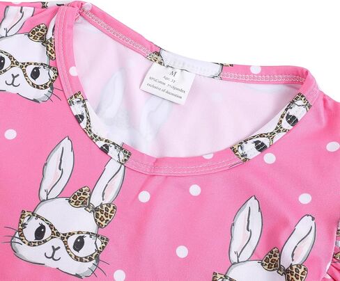 Easter Toddler Girl Dress Bunny Eggs Rabbit Print Short Sleeve Outfits 3-8Y in Saudi Arabia