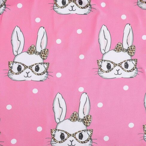 Easter Toddler Girl Dress Bunny Eggs Rabbit Print Short Sleeve Outfits 3-8Y in Saudi Arabia