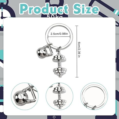 MUCOOS Dumbbell Keychain,Gym Keychain for Women Men Boyfriend,Exercise Workout Gift for Birthday Christmas Club Celebration in Saudi Arabia