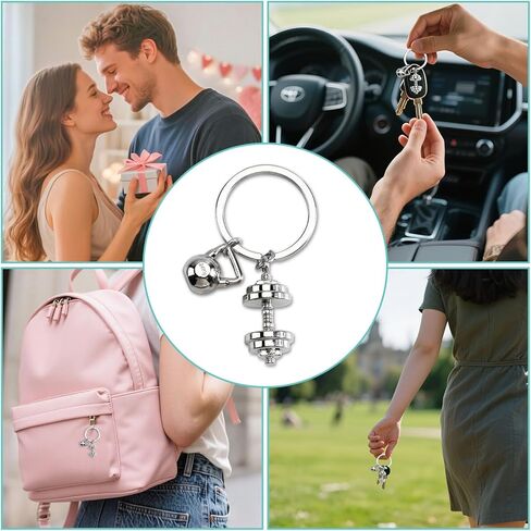 MUCOOS Dumbbell Keychain,Gym Keychain for Women Men Boyfriend,Exercise Workout Gift for Birthday Christmas Club Celebration in Saudi Arabia