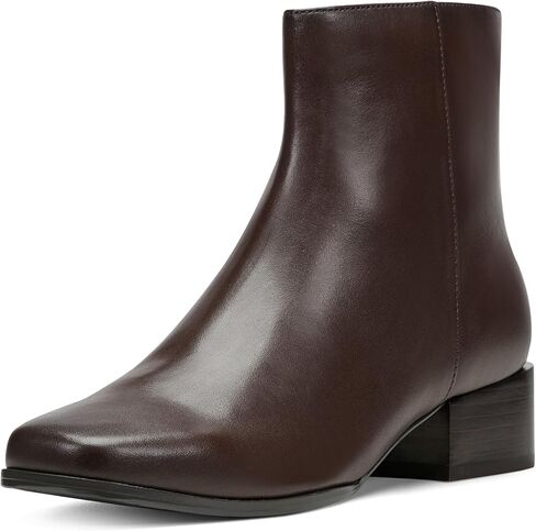 Easy Spirit Women's SIDNEY Block Heel Square Toe Dress Bootie, Dark Brown 201, 10 W in Saudi Arabia
