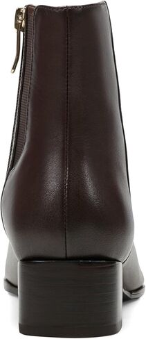 Easy Spirit Women's SIDNEY Block Heel Square Toe Dress Bootie, Dark Brown 201, 10 W in Saudi Arabia