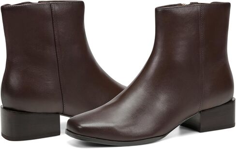 Easy Spirit Women's SIDNEY Block Heel Square Toe Dress Bootie, Dark Brown 201, 10 W in Saudi Arabia
