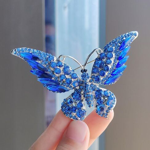 Elegant Butterfly Brooch Rhinestone Lapel Pin French Pin Badge Dainty Wedding Jewelry Present Suit Accessories for Daily in Saudi Arabia