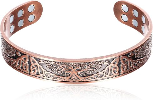 Sibba Copper Bracelet for Men Premium Vintage Bracelet 99.9% Pure Copper Zinc Alloy Adjustable Men's Jewelry Balance Vintage Adjustable Jewelry Gift in Saudi Arabia