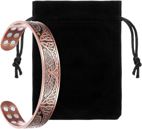Sibba Copper Bracelet for Men Premium Vintage Bracelet 99.9% Pure Copper Zinc Alloy Adjustable Men's Jewelry Balance Vintage Adjustable Jewelry Gift in Saudi Arabia