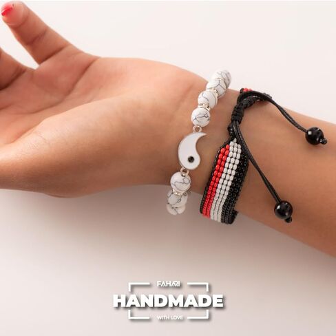Flag Bracelet | Adjustable Handmade Flag Bracelet | Handcrafted Beaded Flag Bracelet | Beaded and Boho Style Rope Bracelet | Patriotic Flag Bracelet in Saudi Arabia
